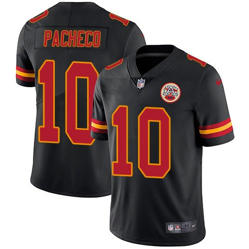 Men’s Kansas City Chiefs #10 Isiah Pacheco Black Vapor Untouchable Limited Stitched Jersey